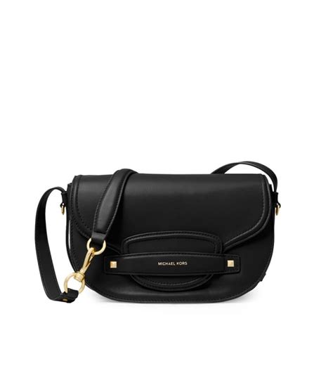 michael kors cary saddle bag black|Michael Kors crossbody bag.